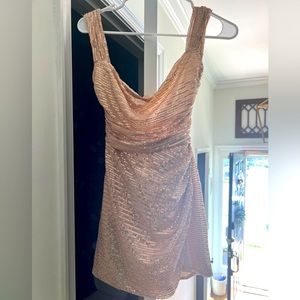 Gold lined cocktail dress